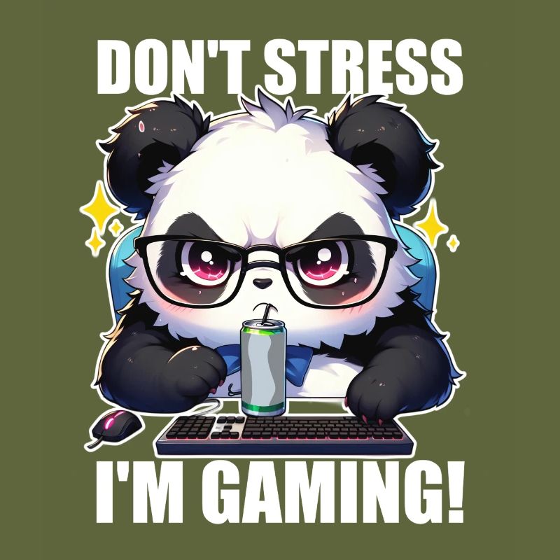 Je joue à Gaming Panda Grumpy Funny