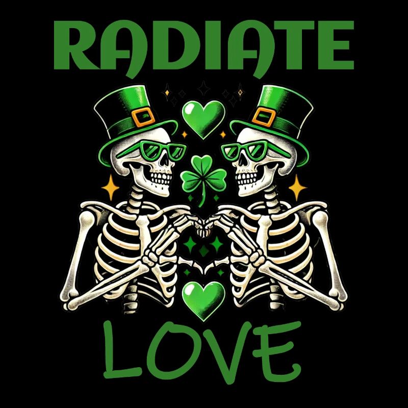 Saint-Patrick - Le design du squelette rayonne d’amour