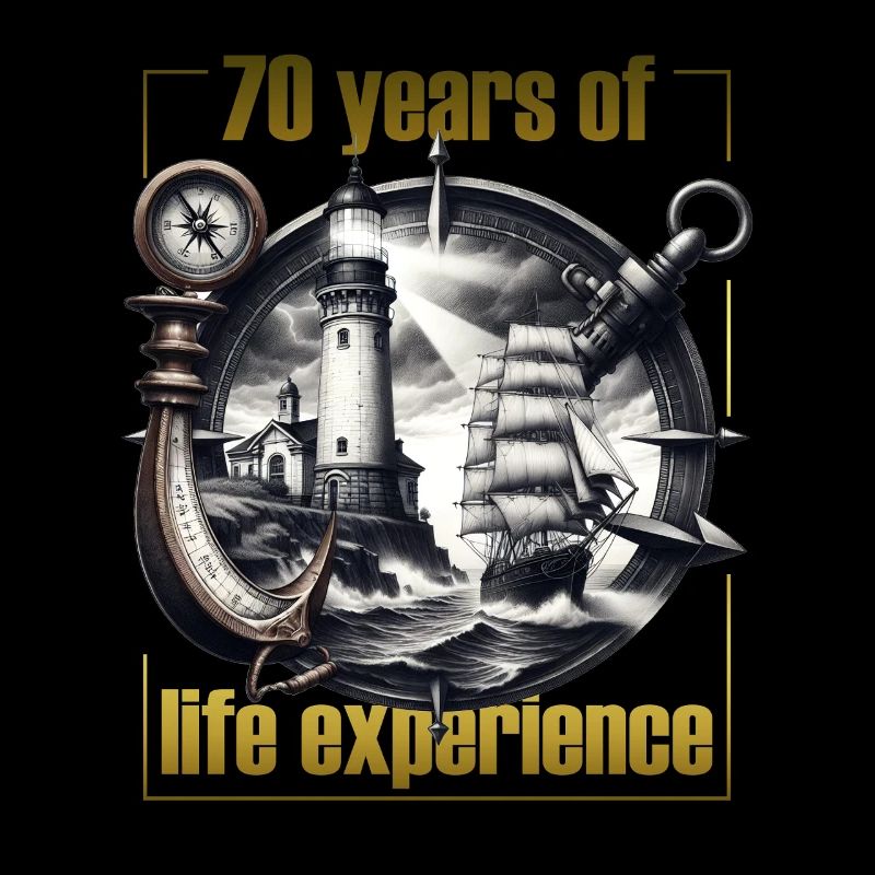 Anker Leuchtturm Kompass 70. Geburtstag Geschenkid