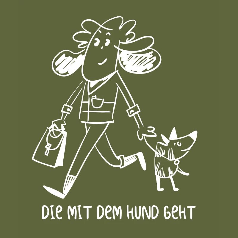 Die mit dem Hund geht - Gassi gehen - Geschenk