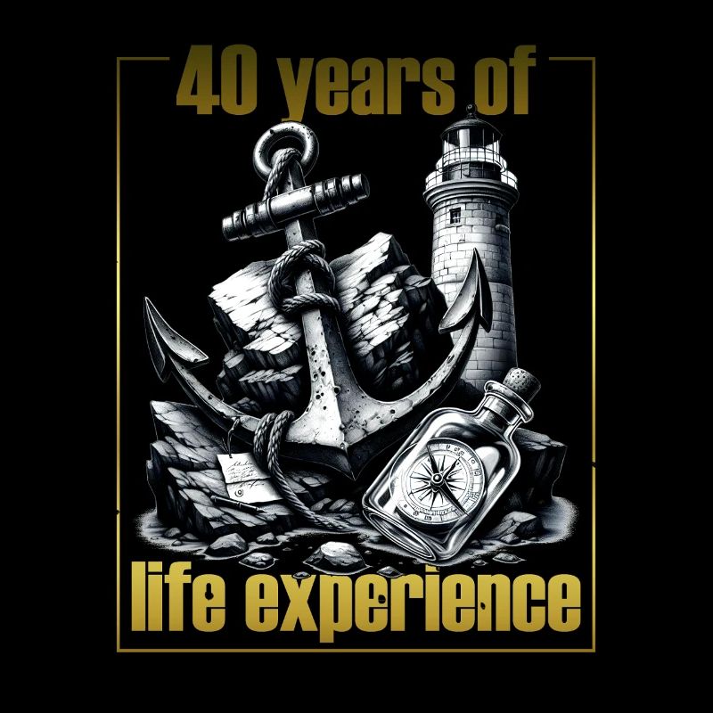 Anchor Lighthouse Compass Birthday 40