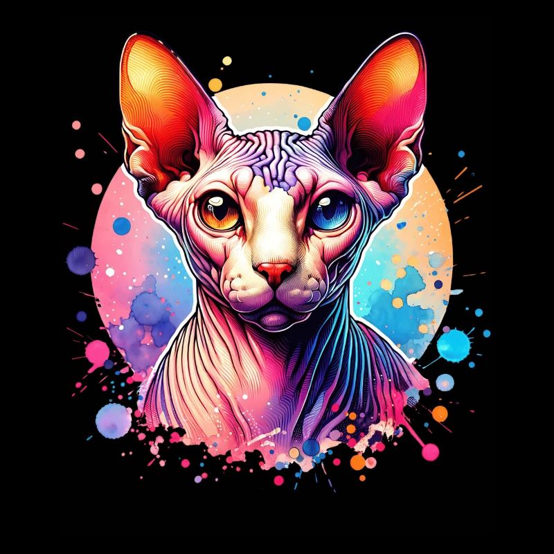 Motif chat Sphynx