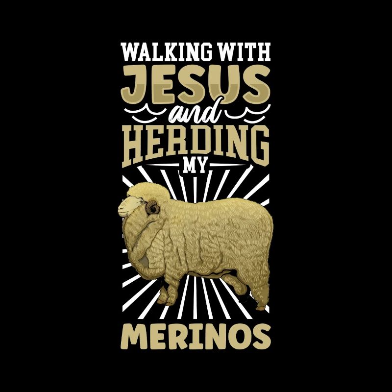Jesus und Schaf - Merinoschaf