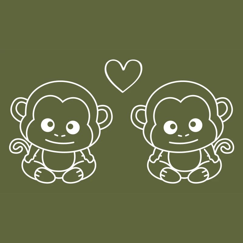 Singe Comic Couple Amour