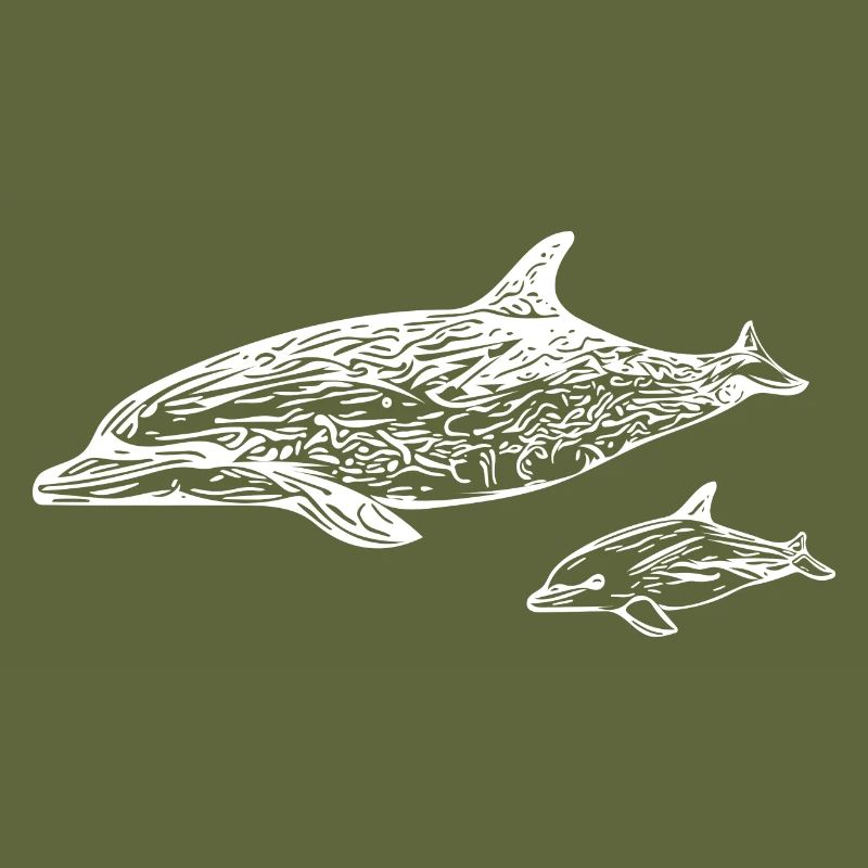 Dolphins Swimming - Conception de bébé dauphin