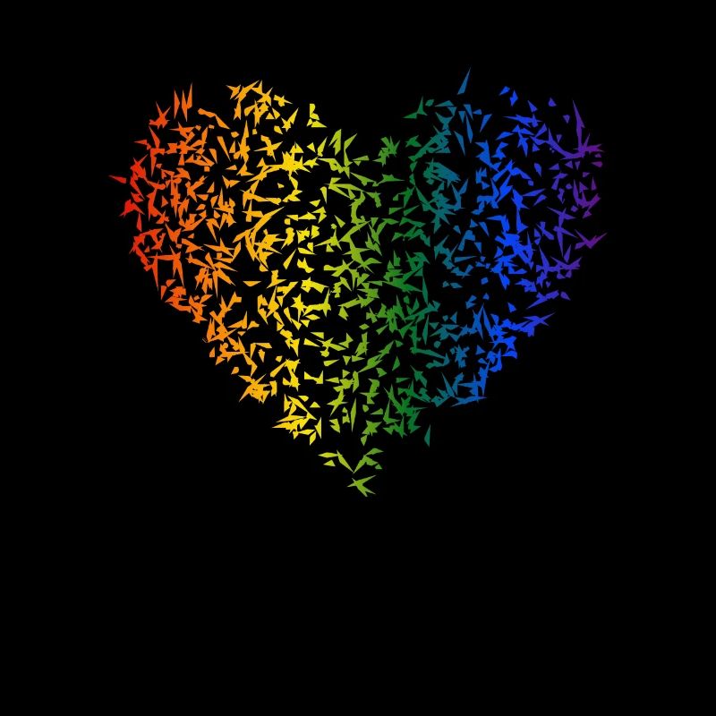 Drapeau arc-en-ciel LGBT coeur poly faible polygone Gesch