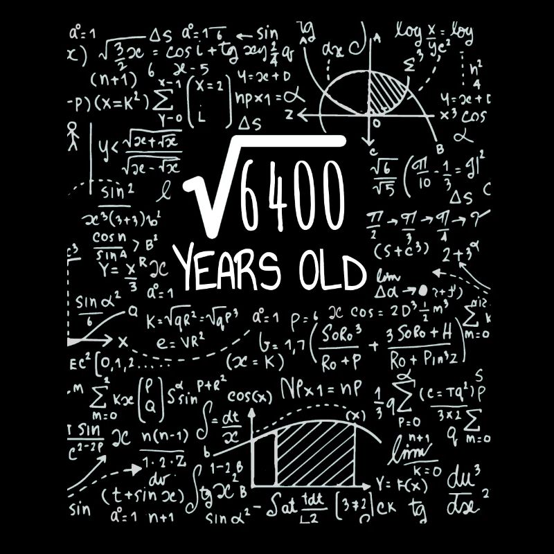 Racine carrée de 6400 - Conception du geek du 80e anniversaire