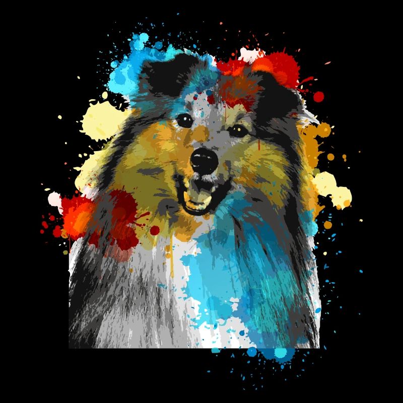 Sheltie couleurs d’eau Coloré
