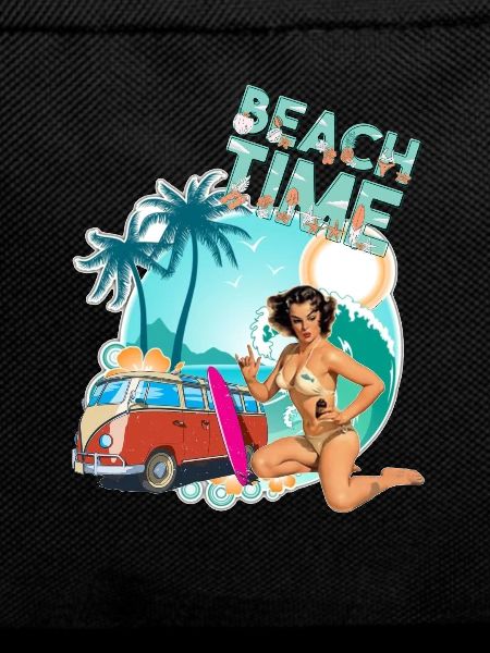 Beach time surfer pin up