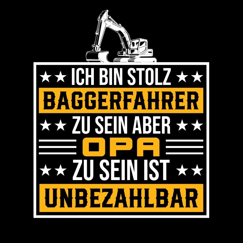 Opa Baustelle Bagger Geschenk