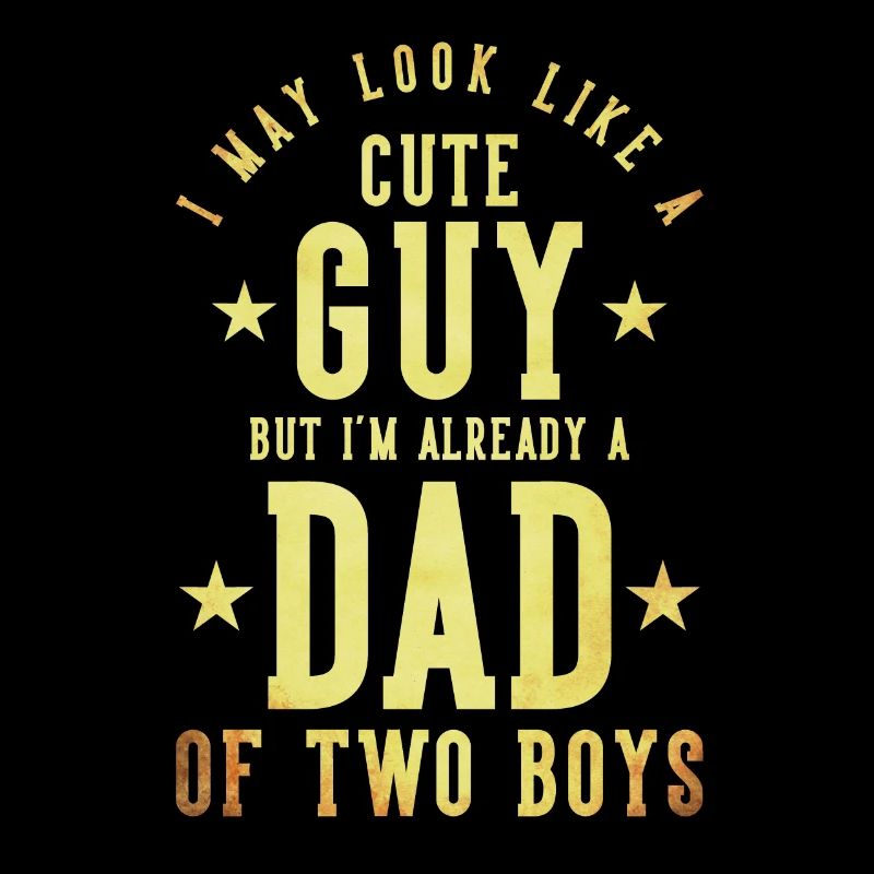 Mignon Père Papa Deux Garçons