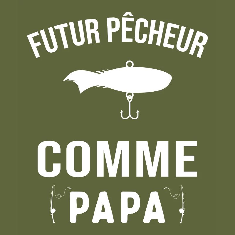 Futur pêcheur comme papa humour cadeau pêcheur