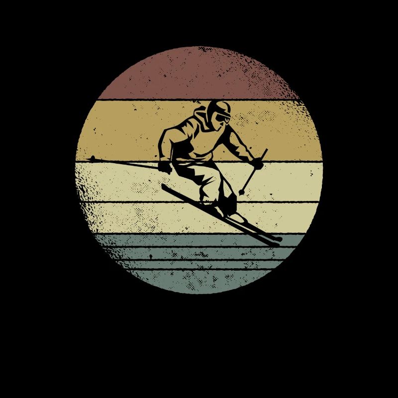 Skier Skiing Après Ski Retro