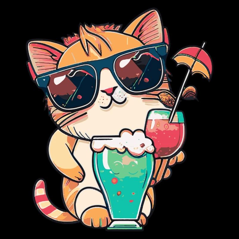 Sommer-Coolness: Katze mit Sonnenbrille