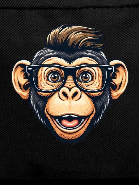 Chimpanzee nerd with glasses