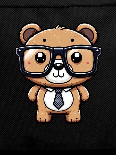 Nerdy bear with glasses