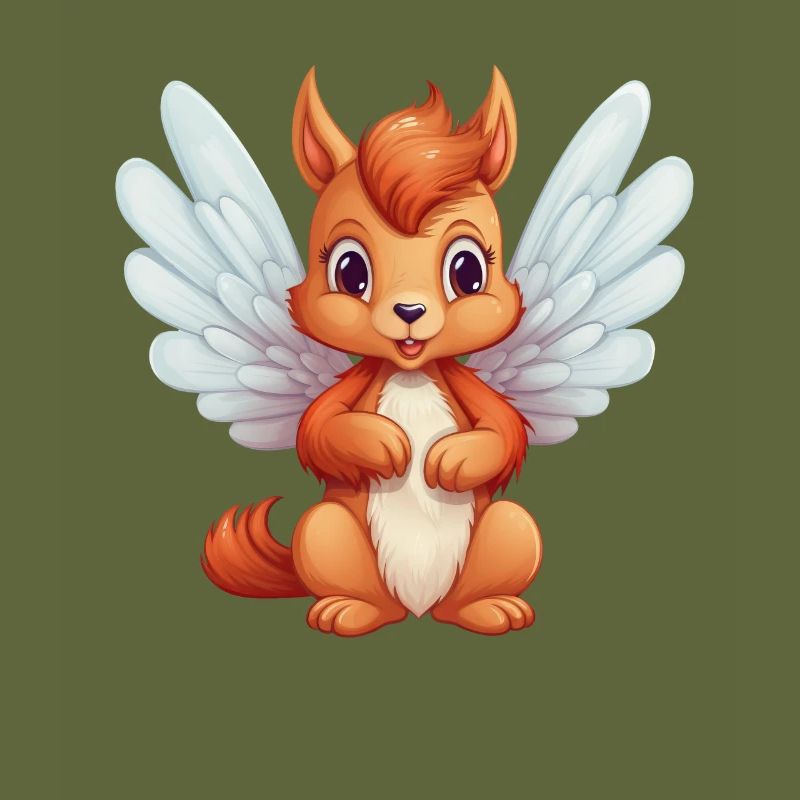 Süßes Eichhörnchen-Engel-Comic