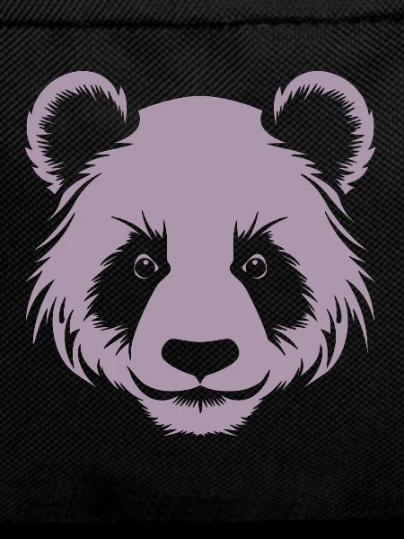 Panda Silhouette Head Portrait