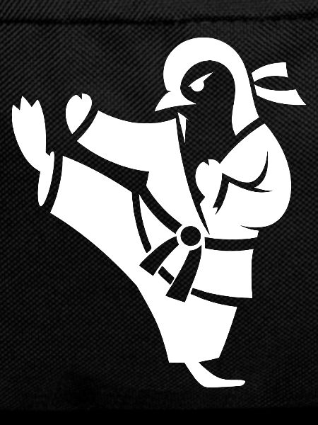 Penguin Karate Martial Arts Silhouette