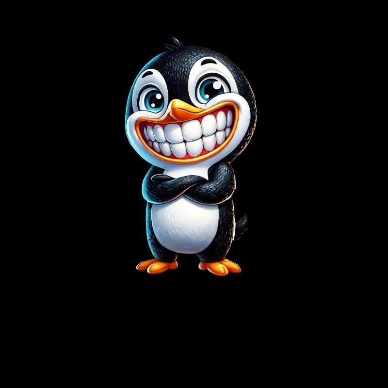 dessin animé pingouin souriant mignon