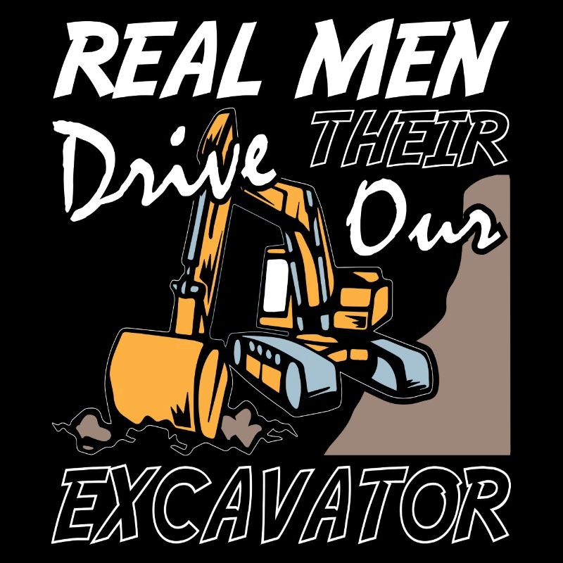 De vrais hommes conduisent leur excavatrice