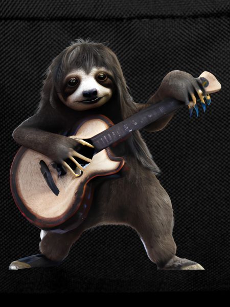 Sloth with guitar