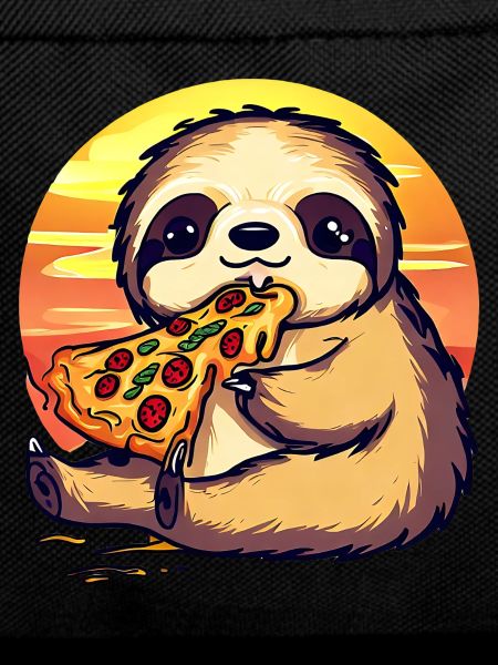 Pizza sloth in the sunset
