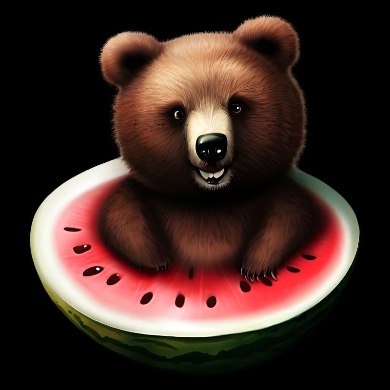 Bear in a watermelon