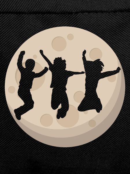 Jumping children in the moonlight