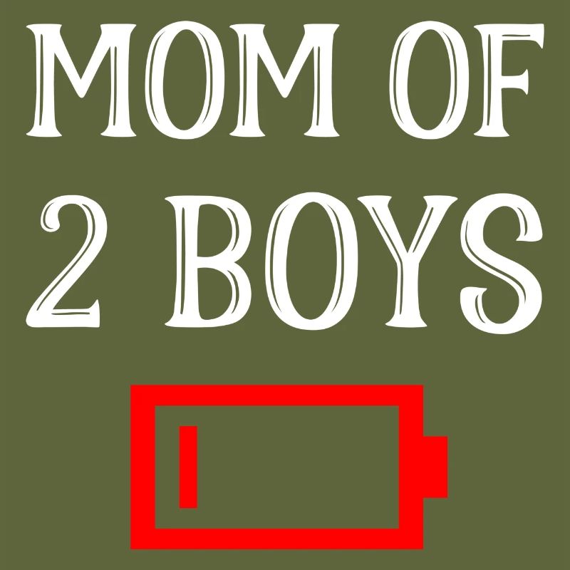 Müde Mutter von 2 Jungen Mutter von zwei Söhnen Batterie