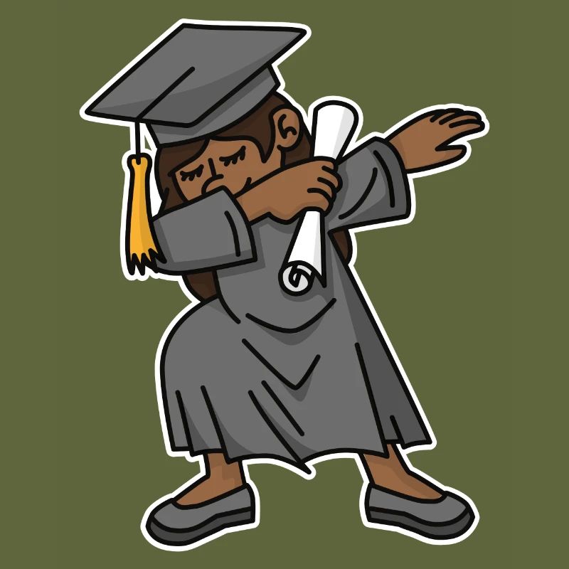 Fille noire étudiant dab diplôme école