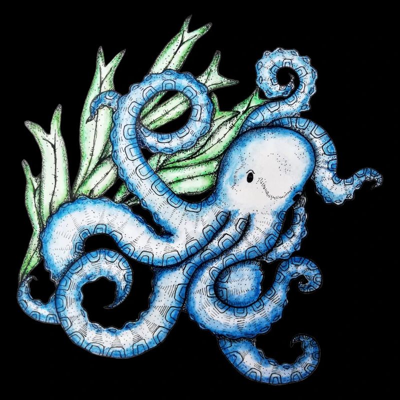 Blauer Oktopus