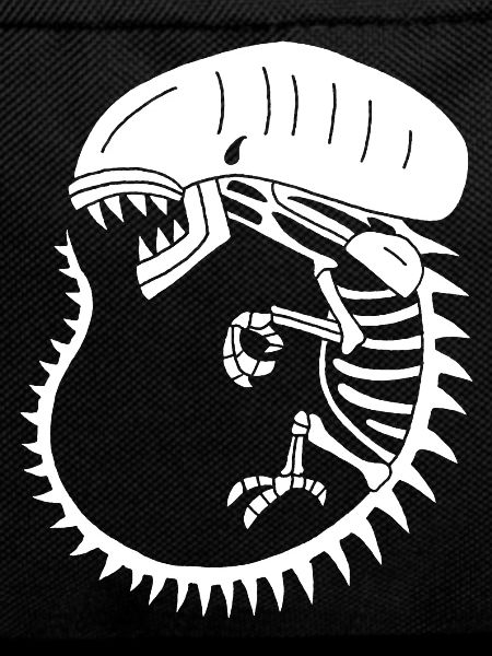 White alien monster skeleton