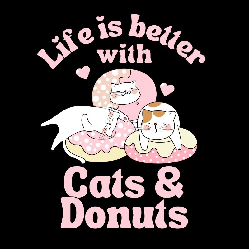 Donut cat kawaii chats mignons avec beignets