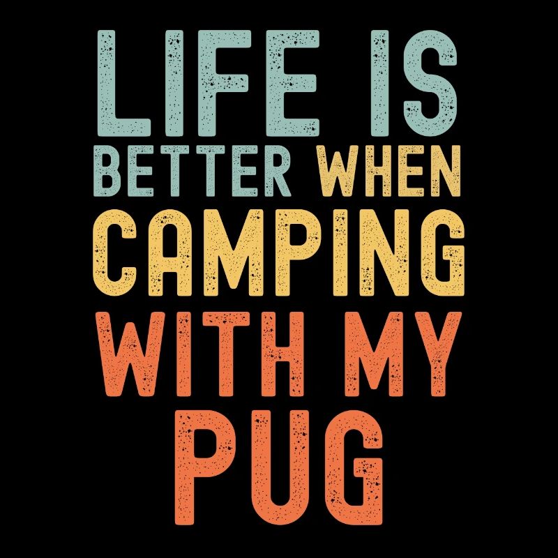Mops Camping retro vintage
