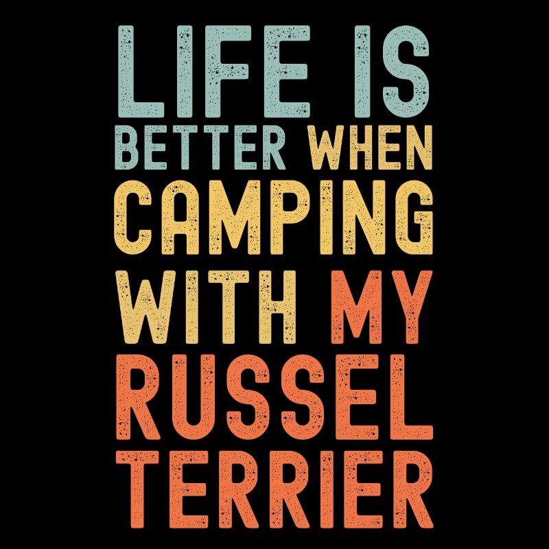 Russel Terrier Camping rétro vintage