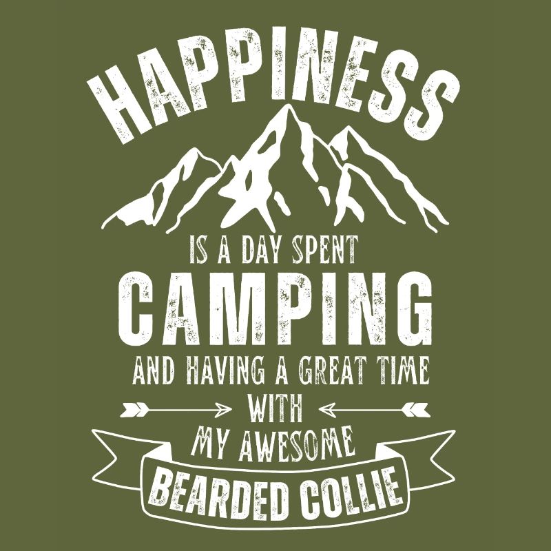 Camping and Bearded-Collie