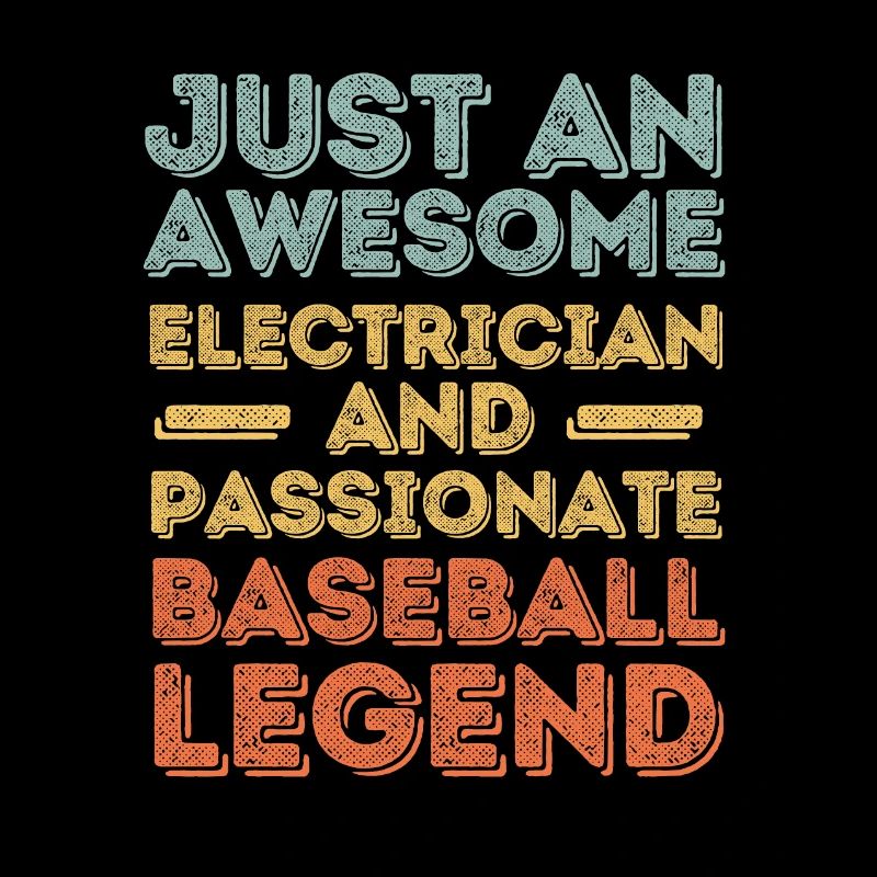 Electrician Baseball retro