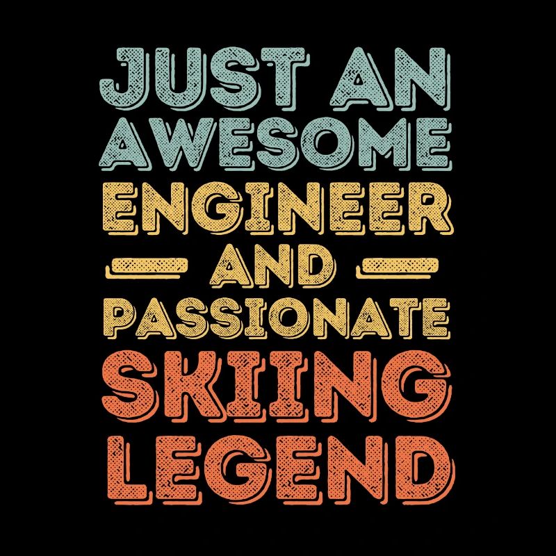 Engineer skiing retro