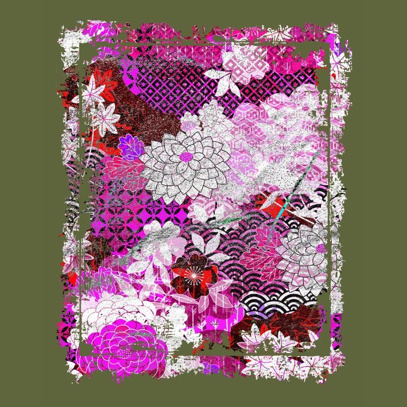 Japanese Floral Pattern Chrysanthemum Cherry