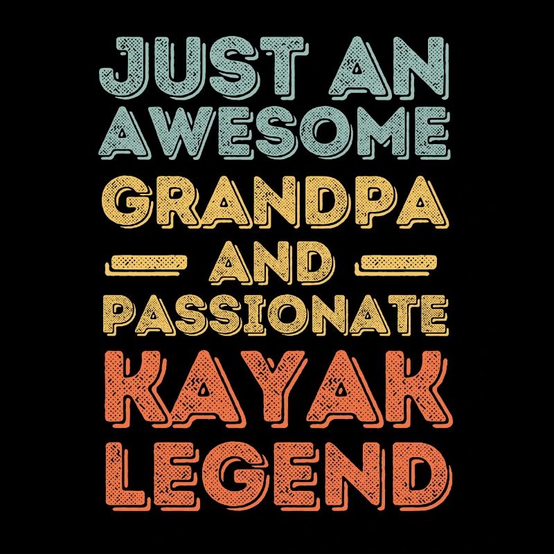 Grandpa Kayaking retro