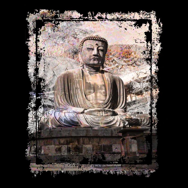Japanese Buddha Statue Japan Kamakura Collage Art