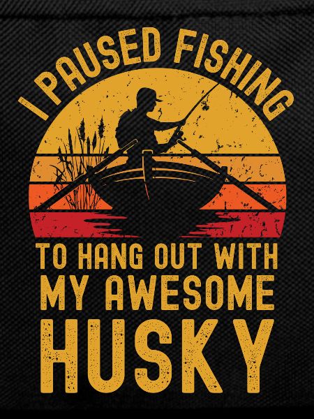 Fishing, fishing and husky