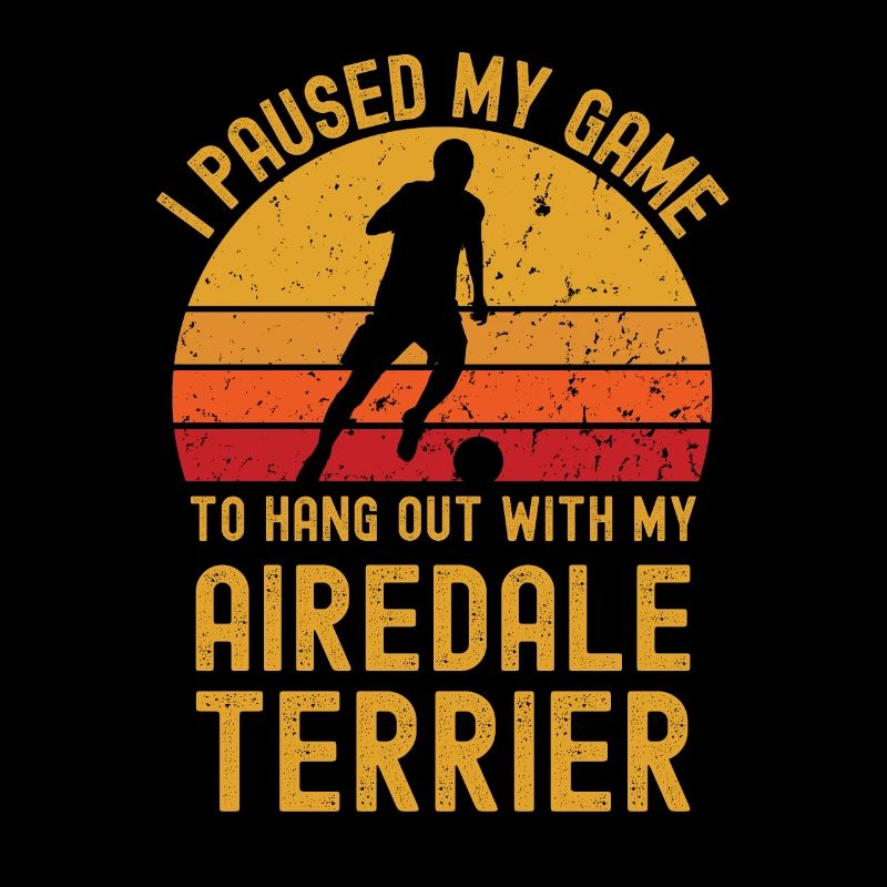 Fußball und Airedale-Terrier