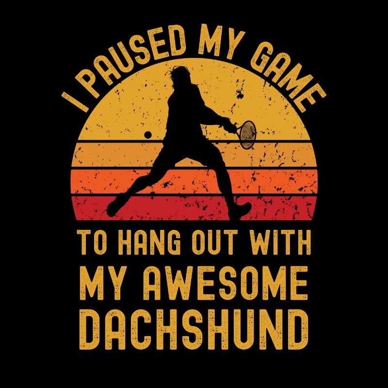 Tennis and dachshund