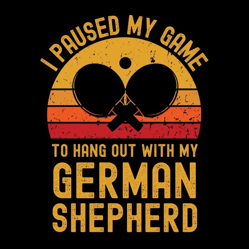 Table tennis and German Shepherd
