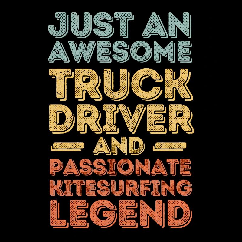 Chauffeur de camion kitesurf rétro