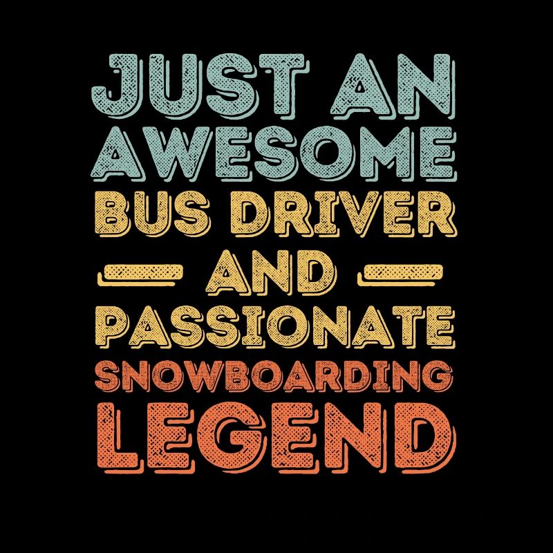 Bus driver snowboarding retro