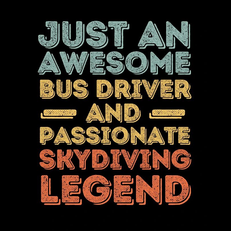 Bus driver skydiving retro
