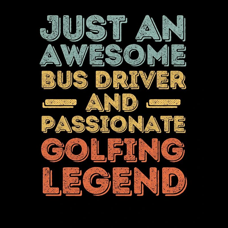 Bus driver golfing retro